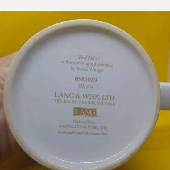 Lang & Wise Susan Winget Red Hats Mug 2004 Purple - Picture 6 of 11